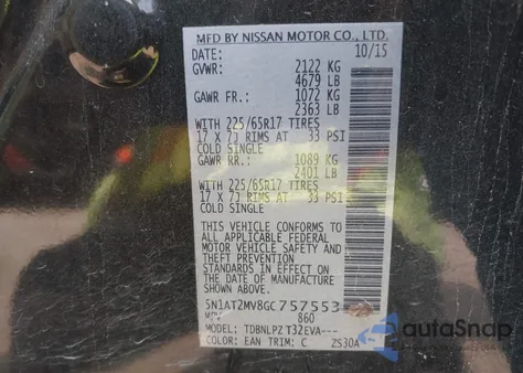 2016 Nissan Rogue S from USA, damaged, VIN 5N1AT2MV8GC757553